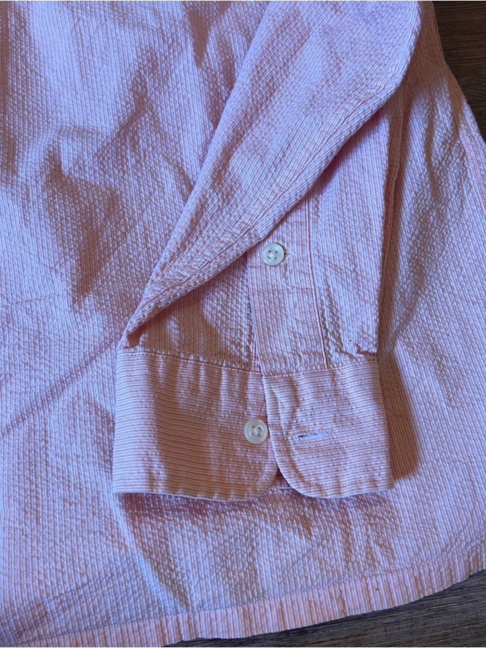 Polo Ralph Lauren orange/white pinstriped Buttondown Shirt Greggor 100% cotton L - Picture 5 of 9